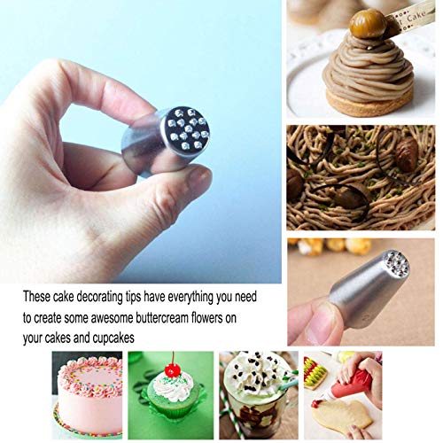 Markeny 7 Pieces Large Piping Tips Set, 3Pieces Russian Grass Cream Tips DIY Decor Baking Tool and 7 Pieces leaf Stainless Steel Piping Nozzles Kit(17 Pieces) - Image 5