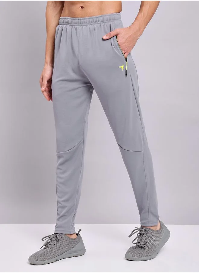 تكنوسبورت Technosport Solid Elasticated Trackpants with Pockets