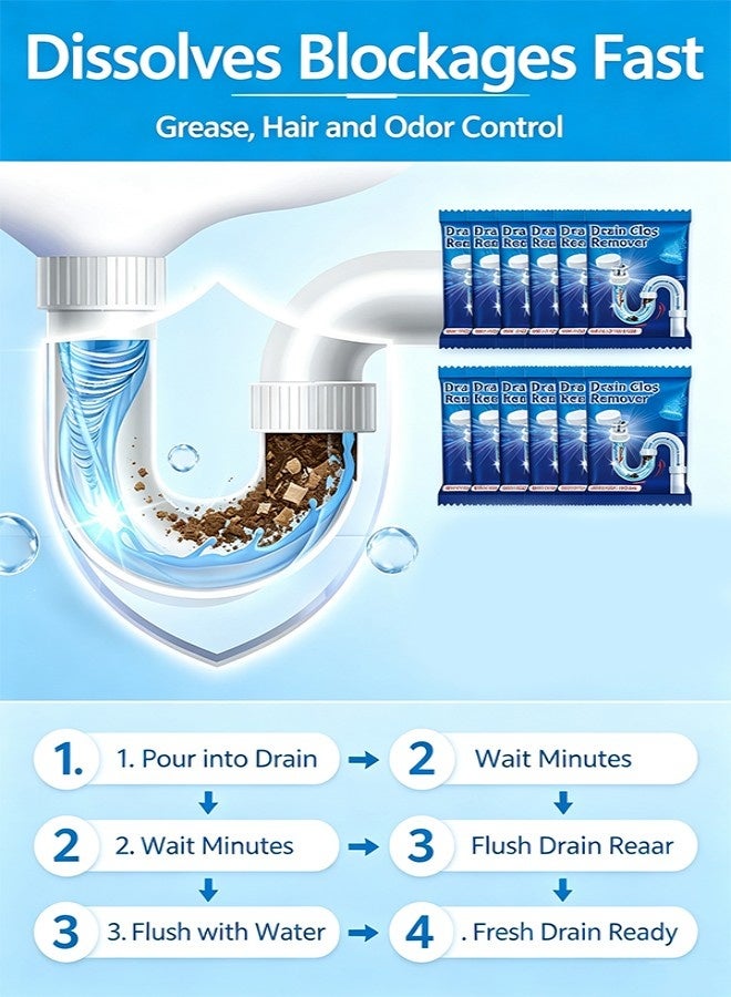 JUE FISH Drain Clog Remover Powder, Sink Pipe Dredging Cleaning Agent - Image 2