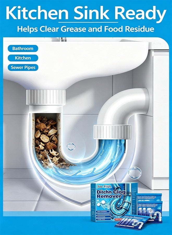 JUE FISH Drain Clog Remover Powder, Sink Pipe Dredging Cleaning Agent - Image 3
