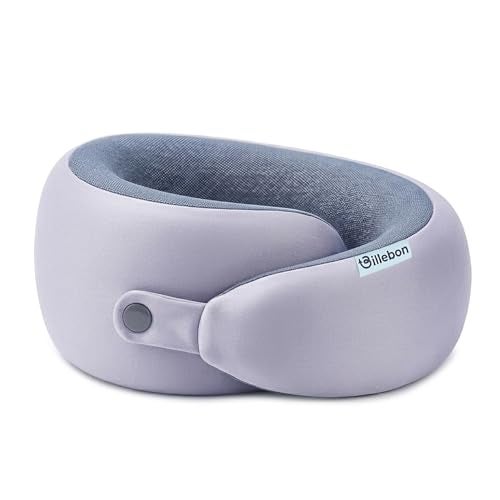 Billebon Memory Foam Neck Pillow, Snake Shape Travel Pillow with Snap Button, Neck Pillow for Travelling & Flight Travel, Ergonomic Support for Comfort & Pain Relief(Grey Single) - Image 1