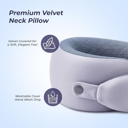 Billebon Memory Foam Neck Pillow, Snake Shape Travel Pillow with Snap Button, Neck Pillow for Travelling & Flight Travel, Ergonomic Support for Comfort & Pain Relief(Grey Single) - Image 2