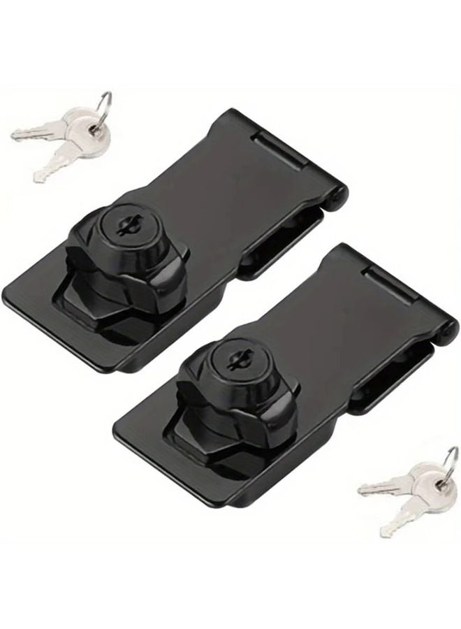 Bronze 2pcs 3inch Keyed Hasp Lock Stainless Steel Safety Lock For Small Doors Cabinets - Image 2