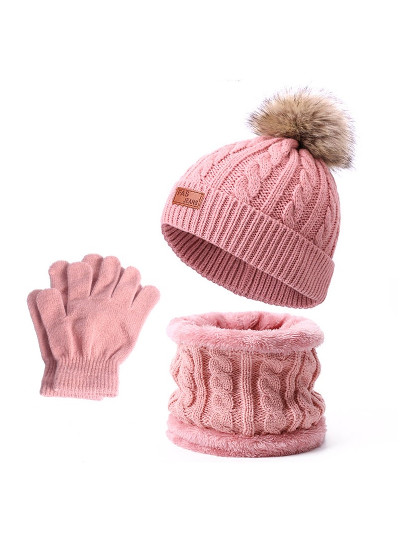 SKT Shiketro Kids Beanie Hat Scarf Gloves Set Knit Winter Warm Set for Toddler Boys Girls for 1-6 Years Old Kids Winter Beanie Hat Scarf Gloves Set with Knit Thick Warm Fleece Lined - Image 2