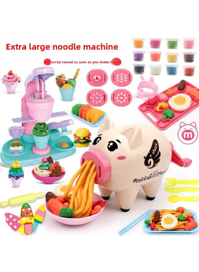 Children's Color Clay Plasticine Non-toxic Mold Set Diy Ice Cream Noodle Machine Girls Play House Toys-Specifications:【Express Box】 Cow Noodles Color Mud 705G - Image 2