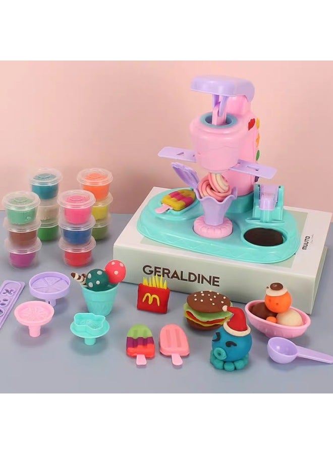 Children's Color Clay Plasticine Non-toxic Mold Set Diy Ice Cream Noodle Machine Girls Play House Toys-Specifications:【Express Box】 Cow Noodles Color Mud 705G - Image 4