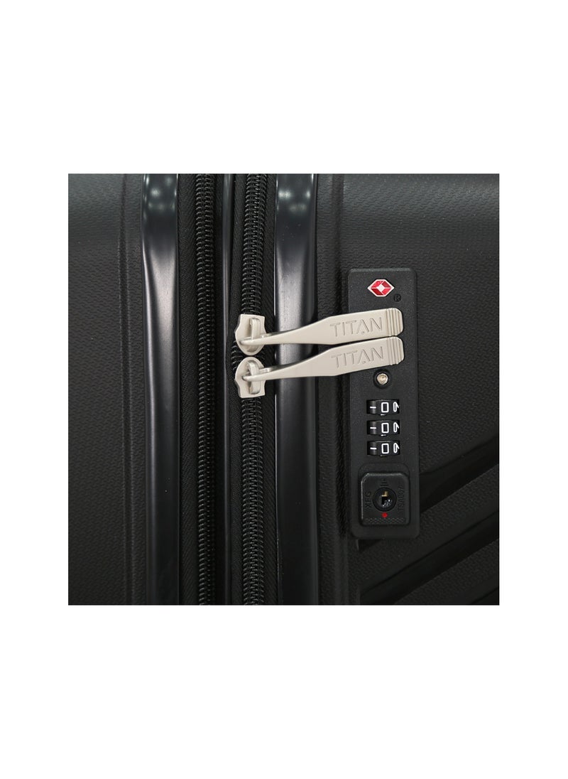 TITAN - Hardside Luggage Trolley Bag 4 Pieces Set,Black (S-20",M-24",L-28",XL-32") - Image 1