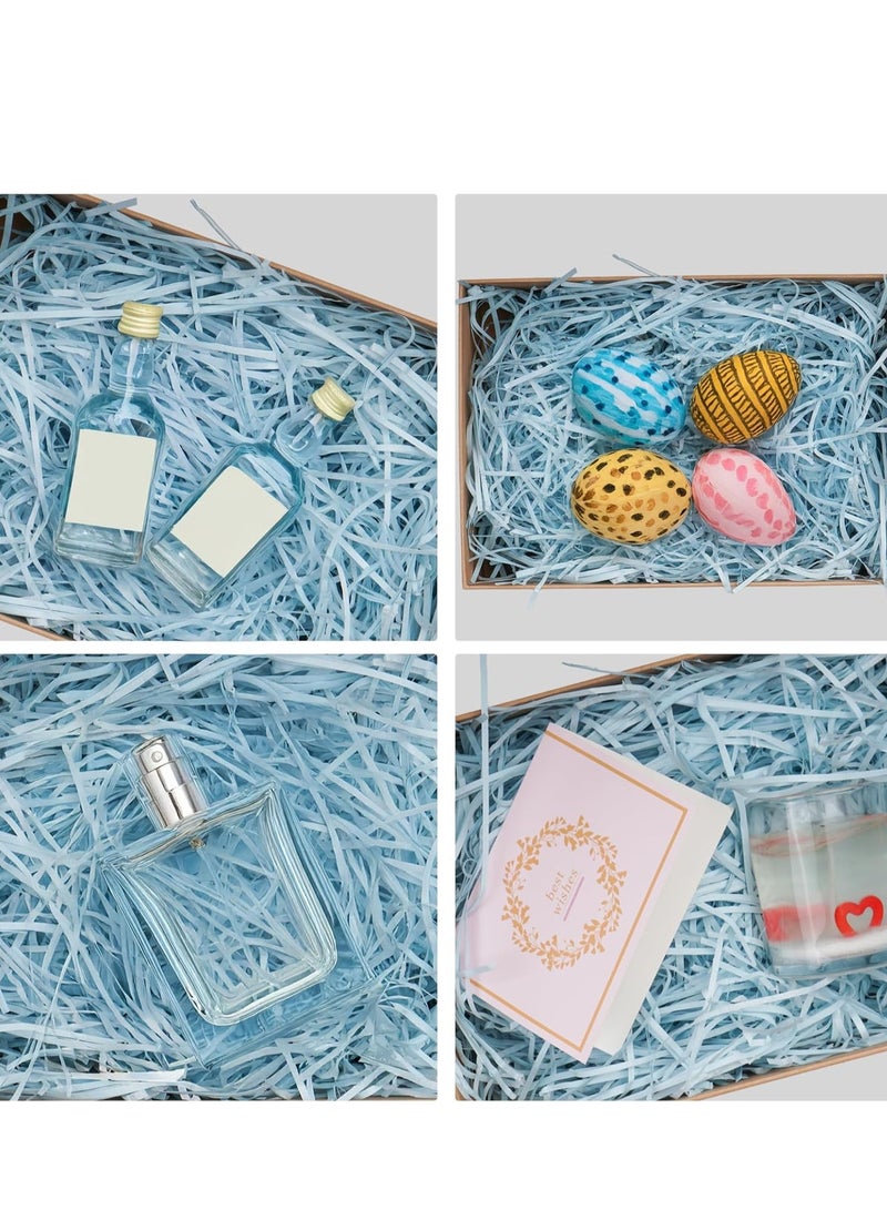 Home zone Raffia Paper Shreds Strands Eco friendly Shredded Crinkle Confetti Crinkle Cut Paper Filling Shredded Paper for Hamper Gift Box Filling (Light Blue)100 gram - Image 3