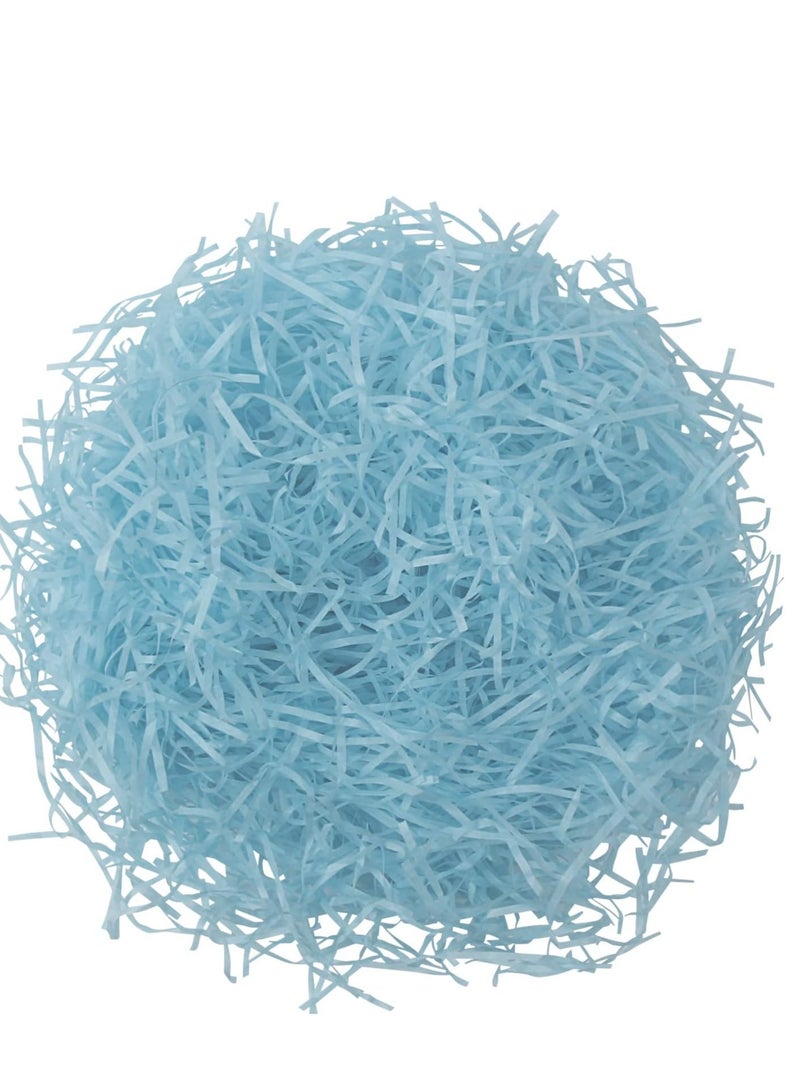 Home zone Raffia Paper Shreds Strands Eco friendly Shredded Crinkle Confetti Crinkle Cut Paper Filling Shredded Paper for Hamper Gift Box Filling (Light Blue)100 gram - Image 2
