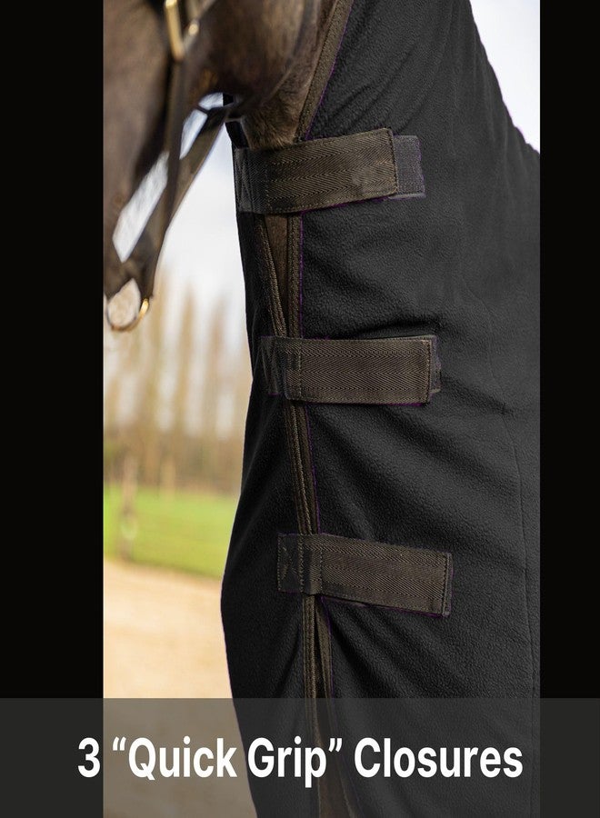 RESISTANCE Fleece Contour Horse Cooler - Anti-Sweat Moisture Wicking, 3 Quick-Grip Neck Closures, Tail Cord, Durable Hemmed Edges, Polar Soft Fleece, Post-Exercise Cool Down - Image 3