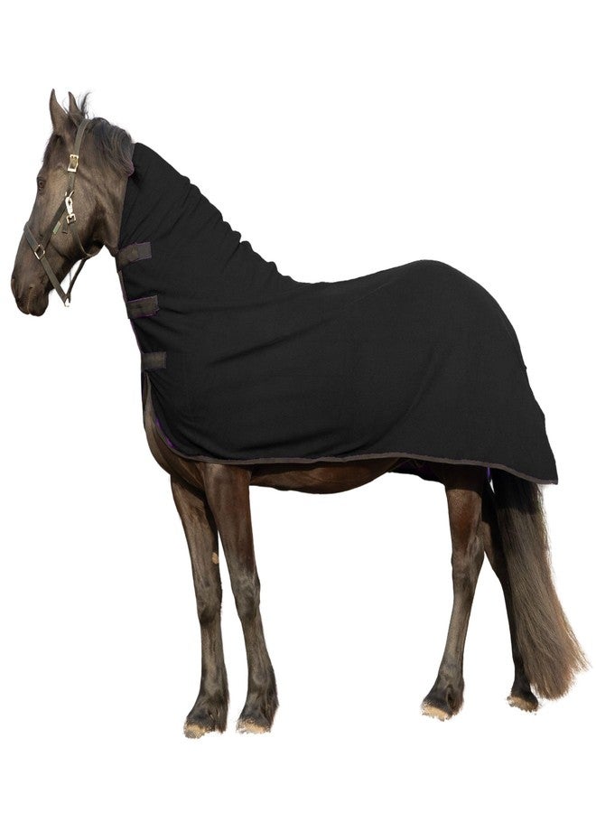 RESISTANCE Fleece Contour Horse Cooler - Anti-Sweat Moisture Wicking, 3 Quick-Grip Neck Closures, Tail Cord, Durable Hemmed Edges, Polar Soft Fleece, Post-Exercise Cool Down - Image 1