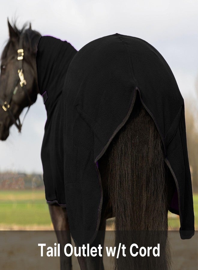 RESISTANCE Fleece Contour Horse Cooler - Anti-Sweat Moisture Wicking, 3 Quick-Grip Neck Closures, Tail Cord, Durable Hemmed Edges, Polar Soft Fleece, Post-Exercise Cool Down - Image 5