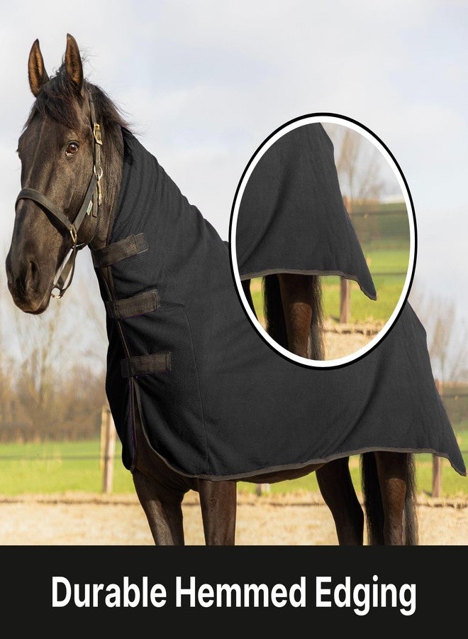 RESISTANCE Fleece Contour Horse Cooler - Anti-Sweat Moisture Wicking, 3 Quick-Grip Neck Closures, Tail Cord, Durable Hemmed Edges, Polar Soft Fleece, Post-Exercise Cool Down - Image 4