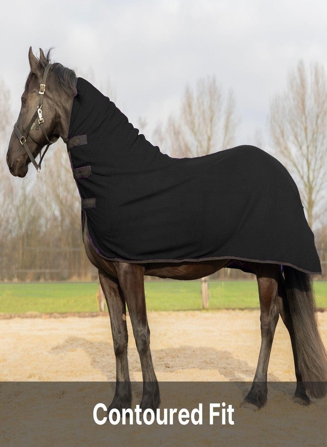 RESISTANCE Fleece Contour Horse Cooler - Anti-Sweat Moisture Wicking, 3 Quick-Grip Neck Closures, Tail Cord, Durable Hemmed Edges, Polar Soft Fleece, Post-Exercise Cool Down - Image 2