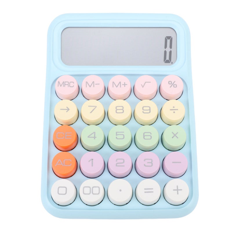 Colorful Calculator 12 Digit Display Large Mechanical Keypad - Ergonomic Design Desktop Calculator with Large Buttons - Portable User Friendly Scientific Calculator for Office School Home - Image 1