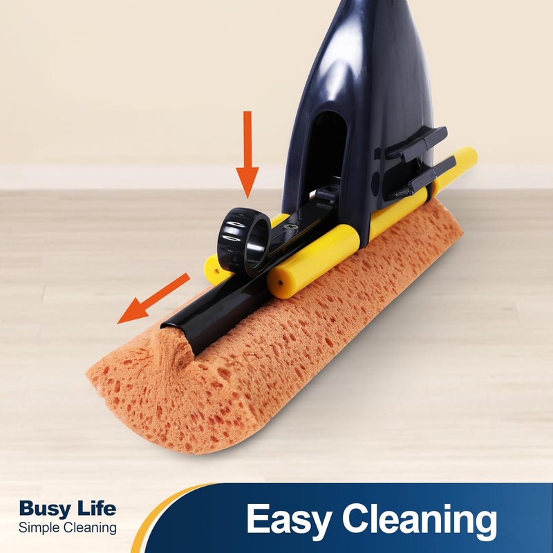 YOCADA Sponge Mop Replacement Refill Head Home Commercial Use Tile Floor Bathroom Garage Cleaning Easily Dry Wringing 2 PCS - Image 5