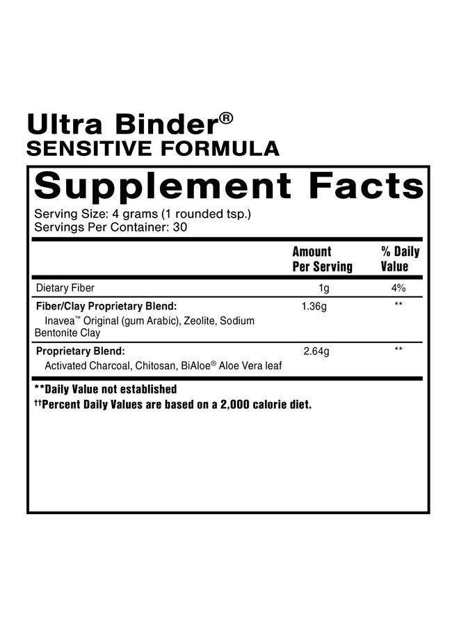 Quicksilver Scientific Ultra Binder Sensitive Formula - Gut Health Supplement with Activated Charcoal, Bentonite Clay - Cleansing Support Powder (120g) - Image 2