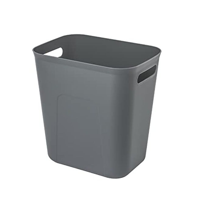 UUJOLY Plastic Small Trash Can Wastebasket, Garbage Container Basket for Bathrooms, Laundry Room, Kitchens, Offices, Kids Rooms, Dorms, 3.5 Gallon, Black