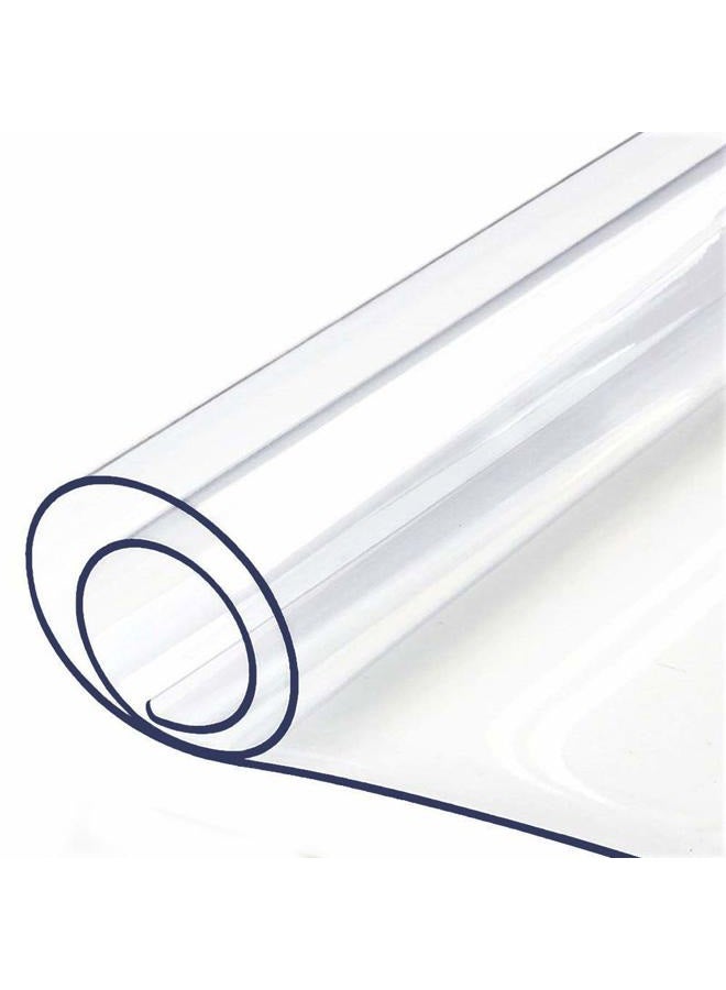 BigHala Table Protector Kitchen Dining Room Wood Furniture Cover Clear Plastic Tablecloth Cover Mat Wipeable Easy to Clean Wooden Desk Protective Pad PVC Vinyl Coffee Side Tabletop Protection 24" 48 inch - Image 1