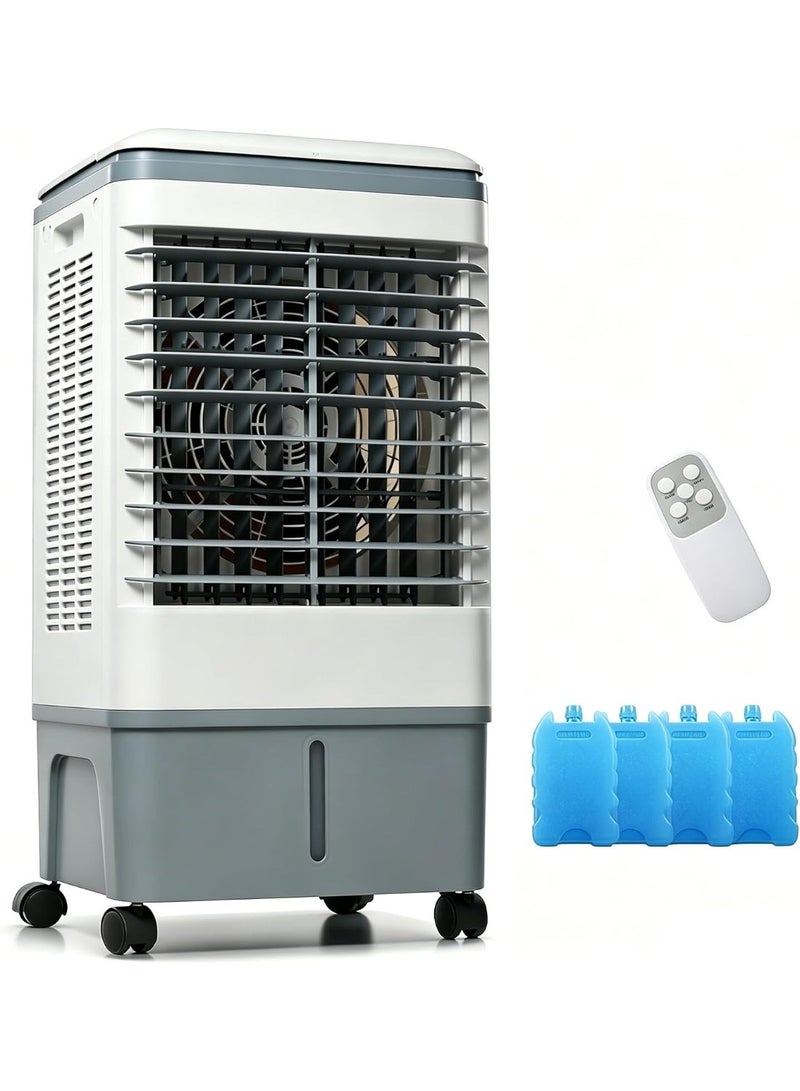 تدوو Evaporative Air Cooler, TDOO Cooling Fan with 3 Modes & 3 Speeds, Windowless Air Conditioner with 12-H Timer Remote Control，Portable Unit w/ 30L Water Tank, Fast Cooling for Room - Image 2