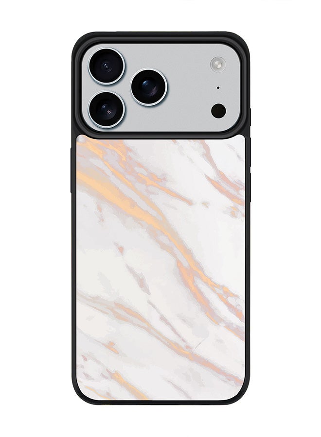 Stylizedd iPhone 17 Pro Max Case, [Compatible with MagSafe] Slim Magnetic cover Phone Case iPhone 17 Pro Max -Marble Print Gold Grey - Image 1