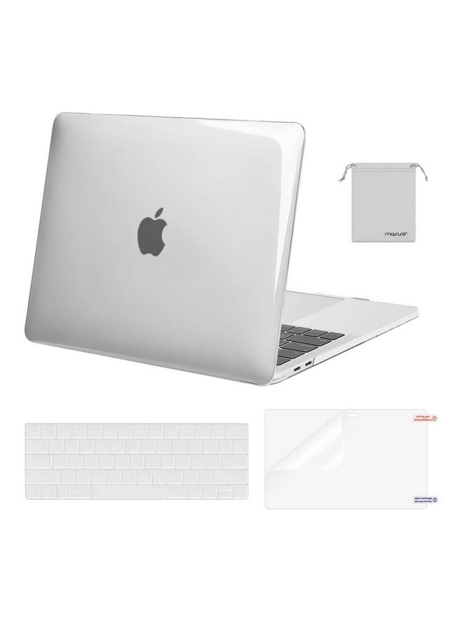 موسيسو جراب موسيسو متوافق مع ماك بوك برو 13 بوصة M2 2025، 2024، 2023، 2022-2016 A2338 M1 A2251 A2289 A2159 A1989 A1708 A1706، مصنوع من البلاستيك الصلب وغطاء لوحة المفاتيح وغشاء الشاشة وحقيبة التخزين، شفاف للغاية - Image 1