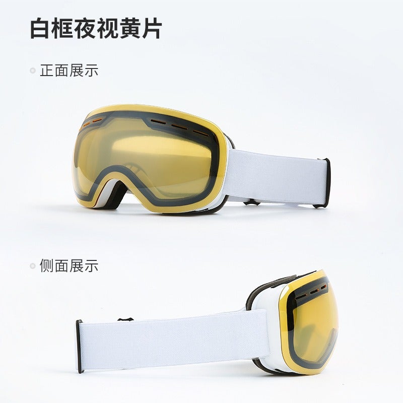 Qi Ta Unisex Double-Layer Anti-Fog Ski Goggles for Adults, Large Lens Outdoor Cycling Glasses, Compatible with Prescription Glasses - Image 1