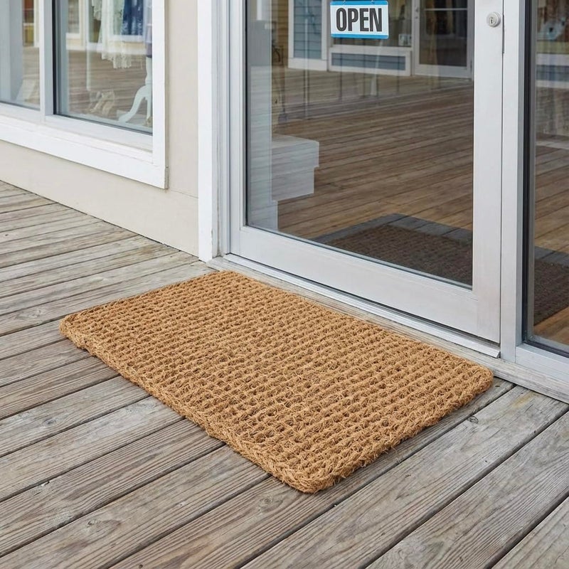 Kempf Dragon Weave Coco Coir Doormat, 22" x 36", Hand-Twisted Interwoven Fibers, Breathable Woven Backed Scraper Mat for Indoor Outdoor Entryways - Image 4