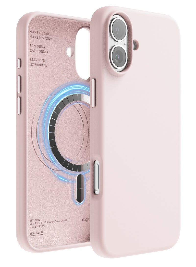 Elago Magnetic Liquid Silicone for iPhone 16 Plus Case Cover Compatible with MagSafe Shockproof - Lovely Pink
