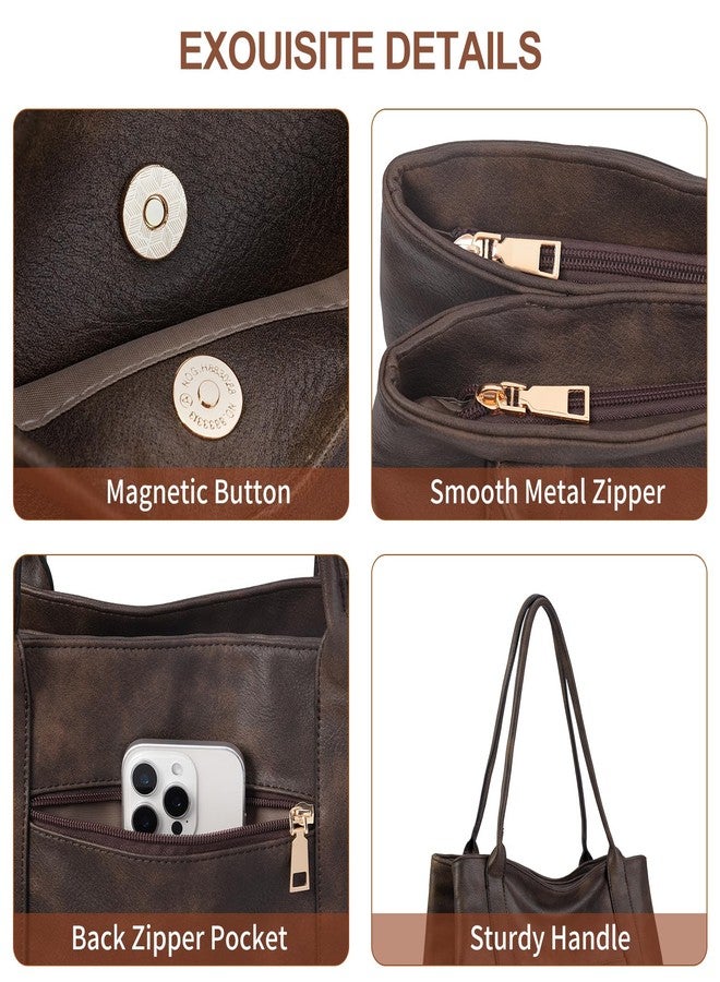 SENDEFN Large Work Tote Bag for Women Shoulder Bag Large Top Handle Handbag with Two Main Compartments Ladies Travel Purse Hobo Bag with Zipper Pocket - Image 5