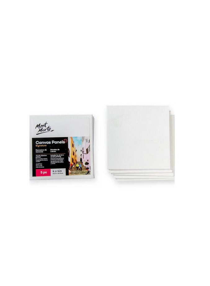 Mont Marte 5 Piece Miniature Canvas Panel 4x4 Inch (10 X 10cm) - Image 1