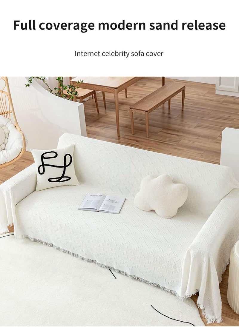 LEOKOR 3 Seat Oversized Sofa Cover Soft Four Seasons Universal Sofa Cover Fashion Geometric Pattern  All-Inclusive Sofa Cover Furniture Cover 180*300 CM  - Image 4