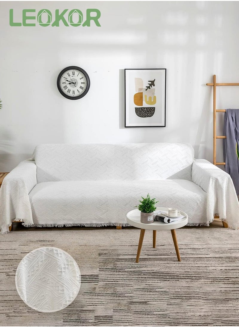 LEOKOR 3 Seat Oversized Sofa Cover Soft Four Seasons Universal Sofa Cover Fashion Geometric Pattern  All-Inclusive Sofa Cover Furniture Cover 180*300 CM  - Image 1