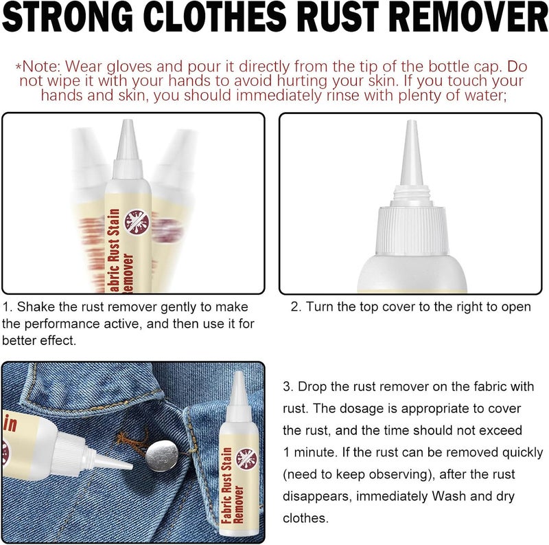 comfrt Emergency Stain Rescue Stain Remover, Fabric Rust Stain Remover - Anhydrous Iaundry Detergent, Stain Cleaner for Clothing, Fabric, Carpet (50ML-1Pcs) - Image 3