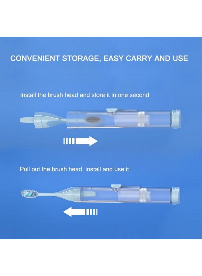 سونجفير فرشاة أسنان محمولة للسفر ثلاثة في واحد + رأس فرشاة بديل، شعيرات تقويم الأسنان المطورة، أنبوب معجون أسنان مدمج، فرشاة أسنان قابلة للطي، ملحق أساسي للسفر والتخييم - Image 4