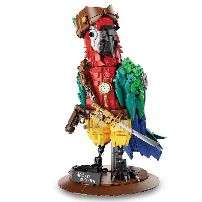 Vziimo Pirate Parrot Flowers Building Set 1236PCS Parrot Creative Bird Model Home Deocr and Office Art Gift for Teens Boyfriend Adults 14 Compatible with Major Brand - Image 3