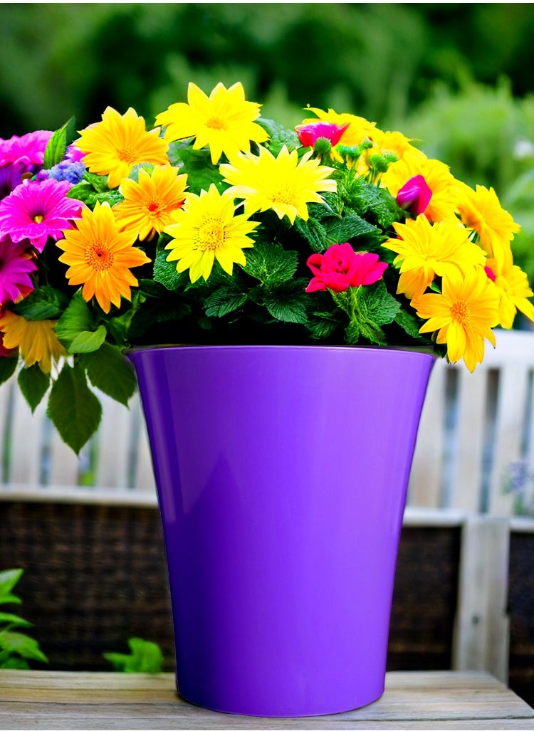 vsell24 - Vibrant Purple Plastic Flower Pot - Durable and Lightweight - Image 1