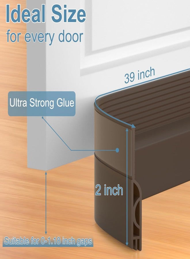 Beoguy Door Draft Stopper, Adjustable Door Sweep for Bottom of Doors, Under Door Gap Filler for Exterior & Interior Doors, Weather Stripping Blocks Noise and Cold Air (39Inch, Brown) - Image 5