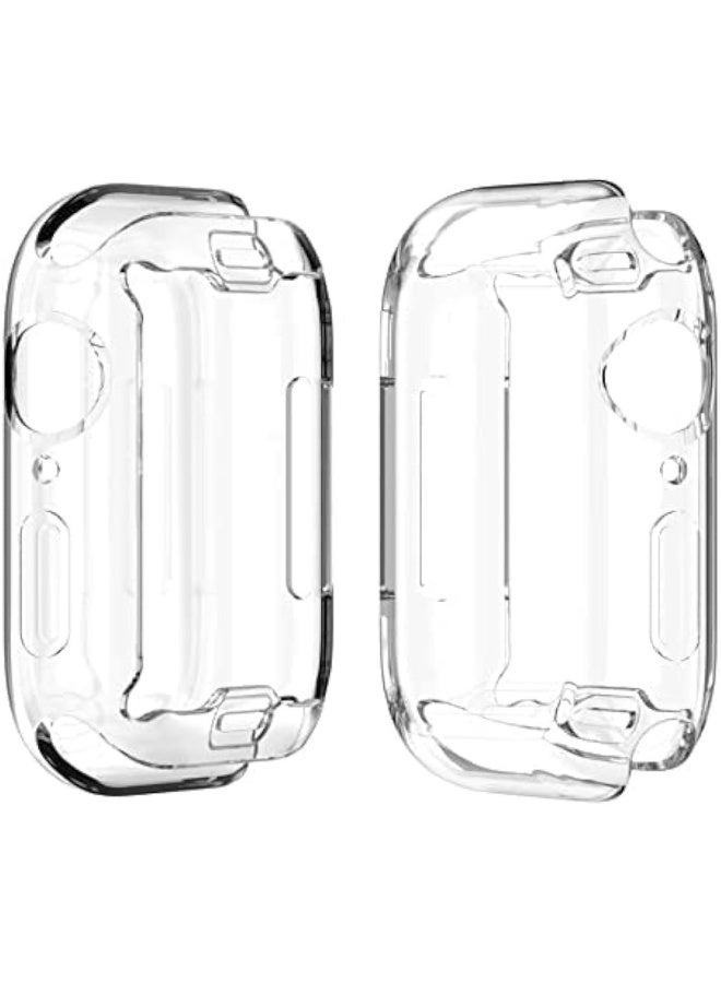 غطاء حماية كامل من قطعتين متوافق مع ساعات Apple IWatch Series 9 | 8 | 7 مصنوع من مادة TPU المقاومة للخدش (شفاف 45 مم) - Image 1