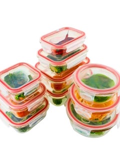 Set of 3 Unbreakable Food Storage Boxes, BPA Free, Meal Prep Containers with Airtight Leakproof Lids, Easy to Seal, Reusable Lunch Containers for Kitchen and Home (Red, Rectangle)