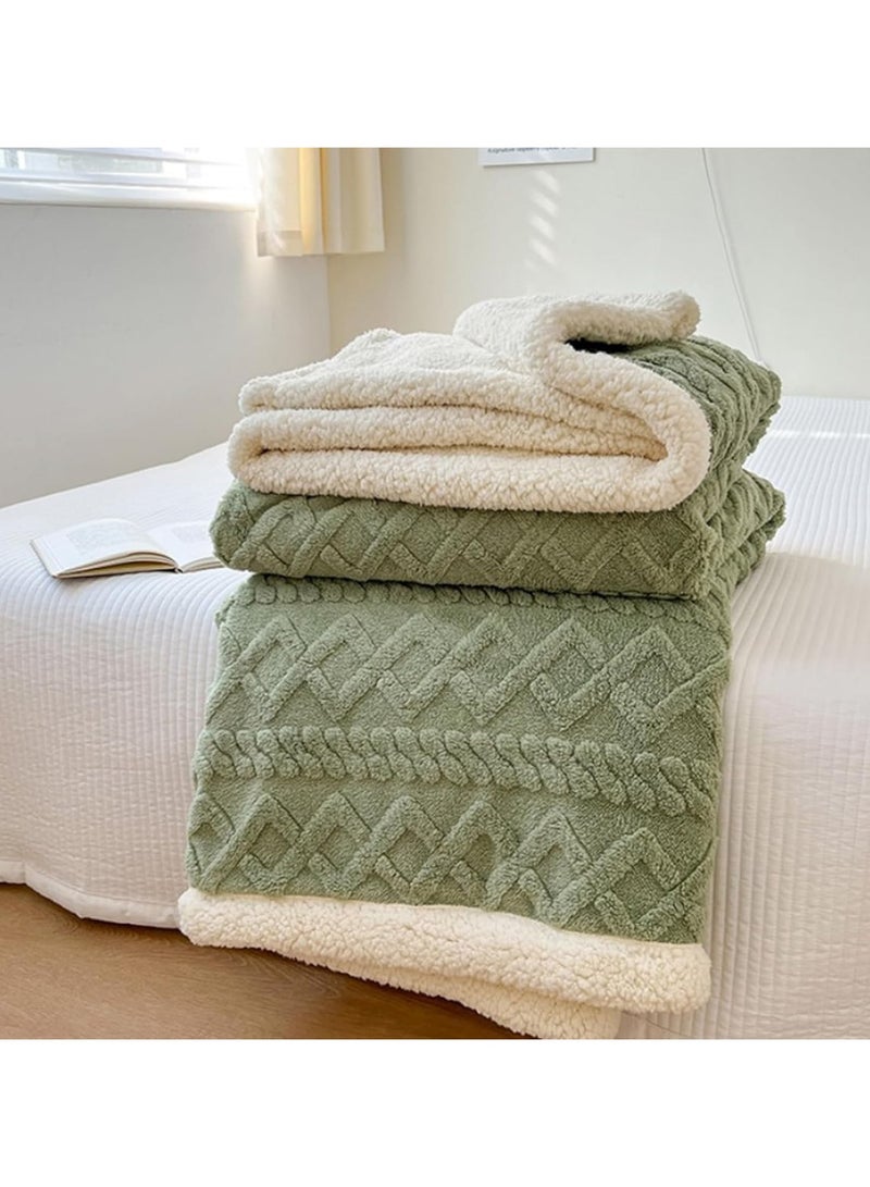 A.M Cashmere Lamb Plush Blanket, Double-Sided Nap Blanket, Sofa Blanket, Winter Thickened Coral Velvet Blanket, Gift for Family, Suitable for Keeping Warm  Home - Image 2