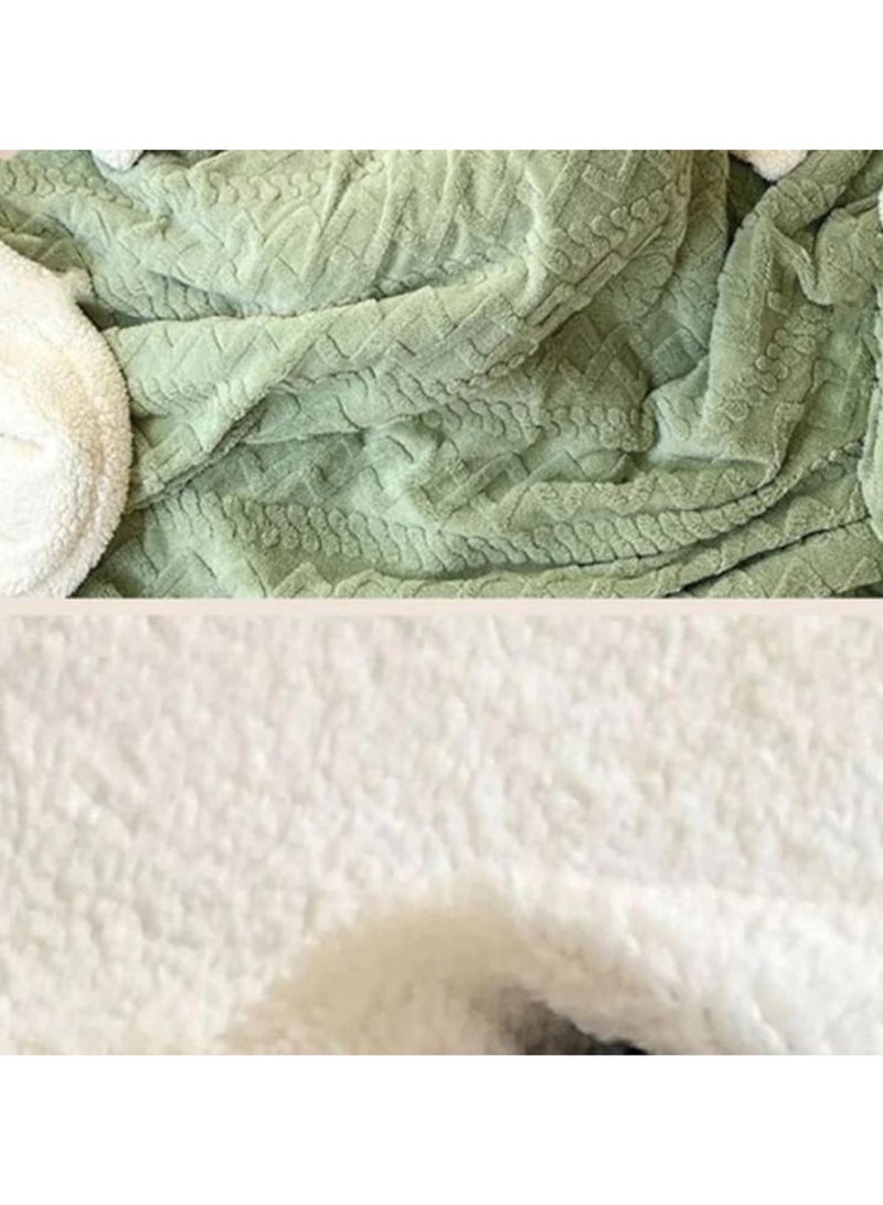 A.M Cashmere Lamb Plush Blanket, Double-Sided Nap Blanket, Sofa Blanket, Winter Thickened Coral Velvet Blanket, Gift for Family, Suitable for Keeping Warm  Home - Image 3