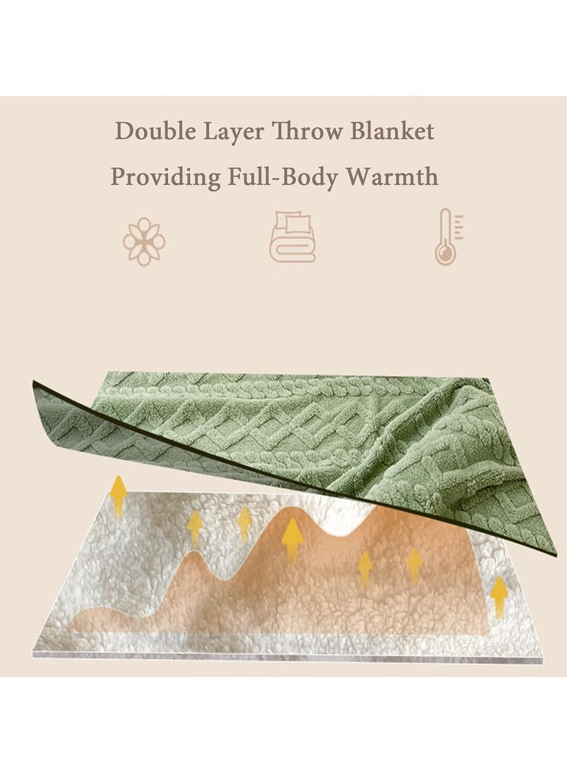 A.M Cashmere Lamb Plush Blanket, Double-Sided Nap Blanket, Sofa Blanket, Winter Thickened Coral Velvet Blanket, Gift for Family, Suitable for Keeping Warm  Home - Image 4