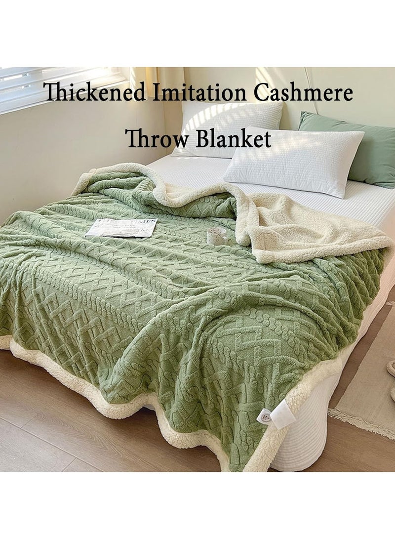 A.M Cashmere Lamb Plush Blanket, Double-Sided Nap Blanket, Sofa Blanket, Winter Thickened Coral Velvet Blanket, Gift for Family, Suitable for Keeping Warm  Home - Image 5