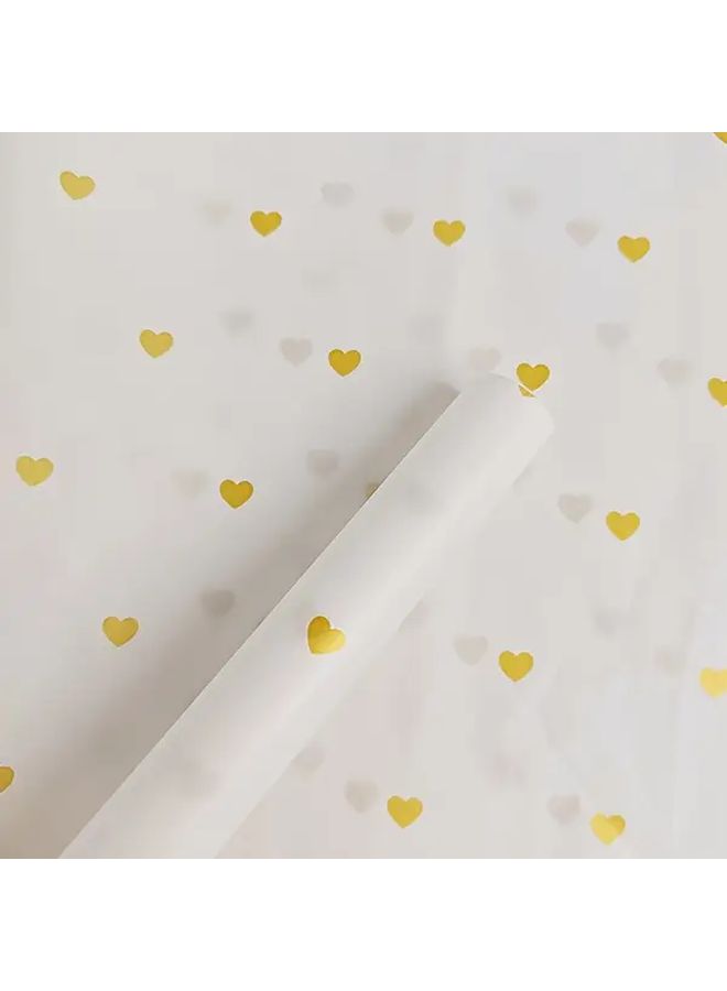 Golden Kraft Paper Sheets 30g Heart Pattern 20x14 for Gift Wrapping - Image 2