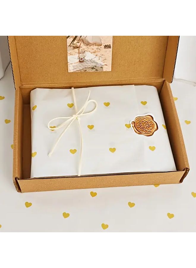 Golden Kraft Paper Sheets 30g Heart Pattern 20x14 for Gift Wrapping - Image 5