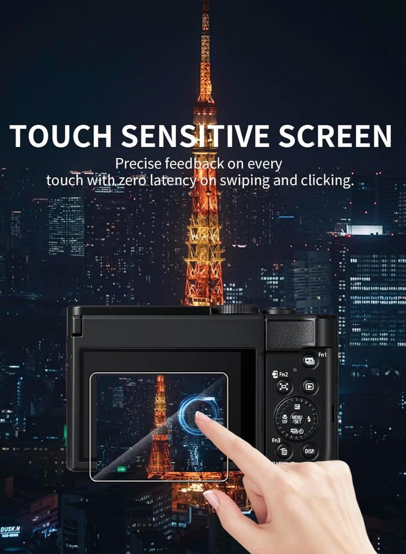 عام (علبتان) حامي شاشة Panasonic Lumix DC-TZ99 - فيلم زجاج مقوى، مقاوم للخدوش، مضاد للكسر، شفافية عالية - Image 5