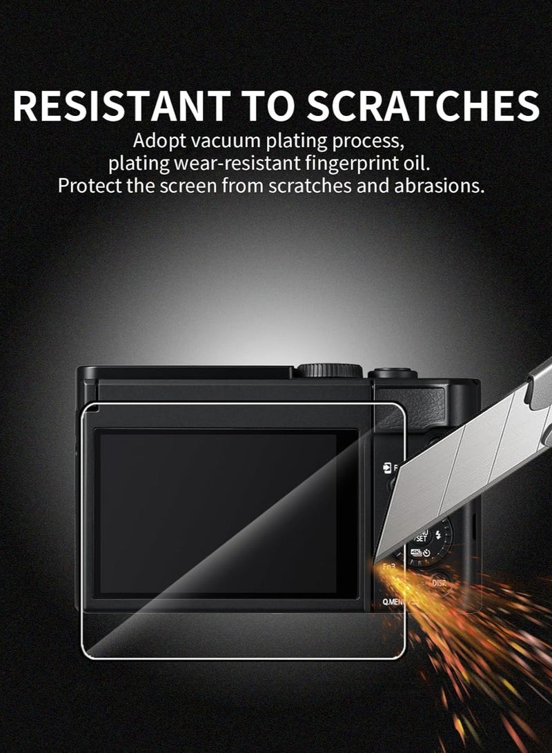 عام (علبتان) حامي شاشة Panasonic Lumix DC-TZ99 - فيلم زجاج مقوى، مقاوم للخدوش، مضاد للكسر، شفافية عالية - Image 4