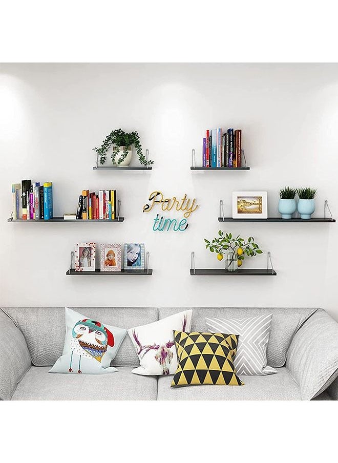 Arabest Floating Wall Shelf,Wall Decorative Corner Shelf,Black Wall Shelf Set of Three,Wall Mounted Wooden Shelf,Fashionable Home Decoration,Suitable for Bedroom/Living Room/Bathroom/Kitchen/Office(30+40+50cm)  - Image 2