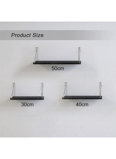 Arabest Floating Wall Shelf,Wall Decorative Corner Shelf,Black Wall Shelf Set of Three,Wall Mounted Wooden Shelf,Fashionable Home Decoration,Suitable for Bedroom/Living Room/Bathroom/Kitchen/Office(30+40+50cm)  - Image 5